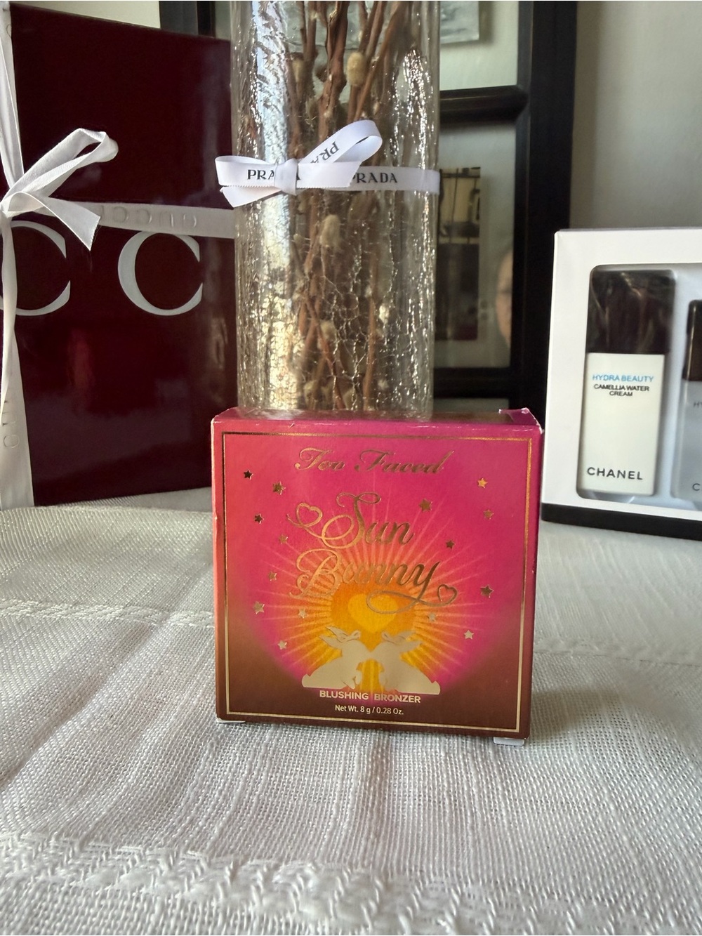 Too Faced Sun Bunny Blushing Bronzer - Pink and Gold Box